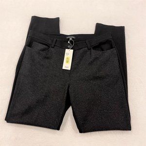 NWT Eileen Fisher Viscose Ponte Grey Black Skinny Jean Pant Stretch Size 14